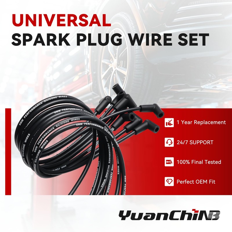Spark Plug Wires 8.0mm Fit for SBC Chevy 350 GMC