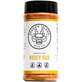 Dragon Island Spice Company | Honey Rub - Honey BBQ Seasoning - Chicken BBQ Rub - Chipotle Honey Seasoning - Pork BBQ Rub (10.7 Ounce)
