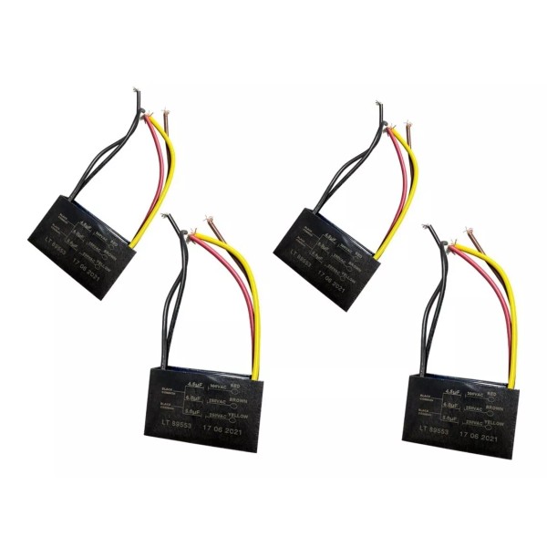 Star 4 Piezas Capacitor Triple 4.5uf-5uf-6uf Ventilador De Lujo