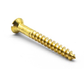 Hippo Hardware M5.5 (5.5mm X 100mm) Solid Brass Slotted Countersunk Wood Screws (Pack of 5)
