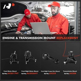 A-Premium 4PCS Engine Motor Mount Transmission Mount and Torque Strut Mount Set Compatible with Toyota Camry 2007-2017, Avalon 2008-2012 3.5L, Automatic Transmission, Replace# 123720H090, 123720P010