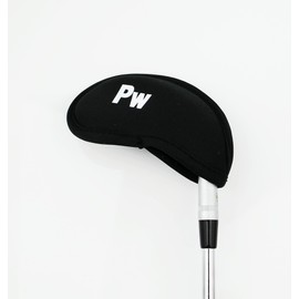RHINORO - Set of 10 - Golf Iron Clubs Head Covers Cover Protector 3 4 5 6 7 8 9 A SW PW Soft & Lightweight (Black)