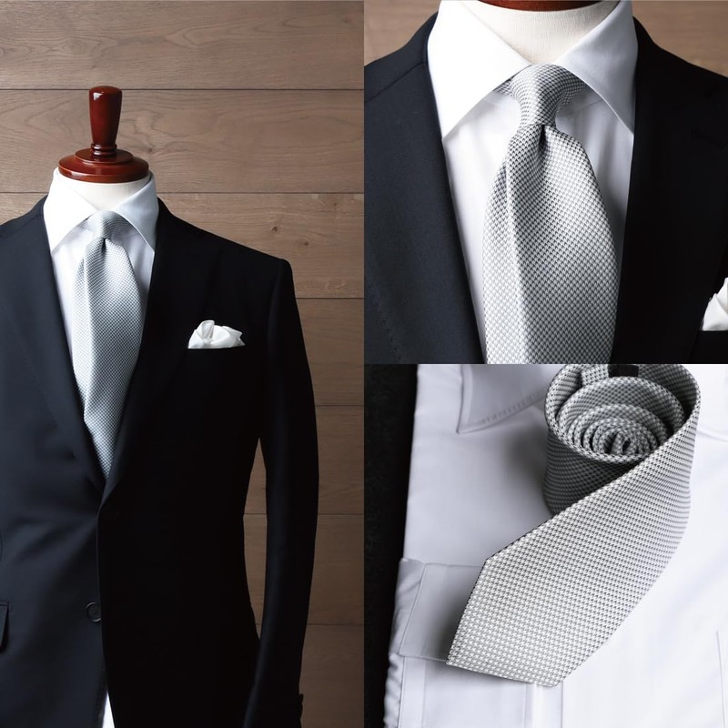 Y&TAILOR Formal Necktie, Made in Kyoto, Tango, Silver, Wedding Brand,