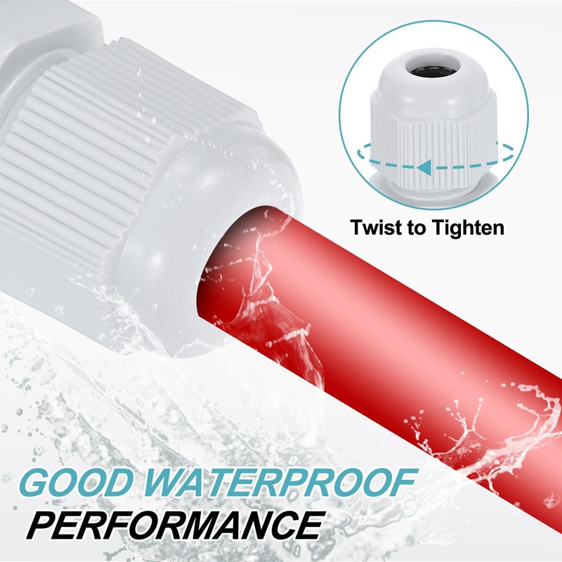 sourcing map 5Pcs PG29 Nylon Cable Glands, Waterproof Cord Grip