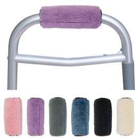 DELUXE PlushGrips Fleece Walker Grip Covers - 1 Pair (Purple)