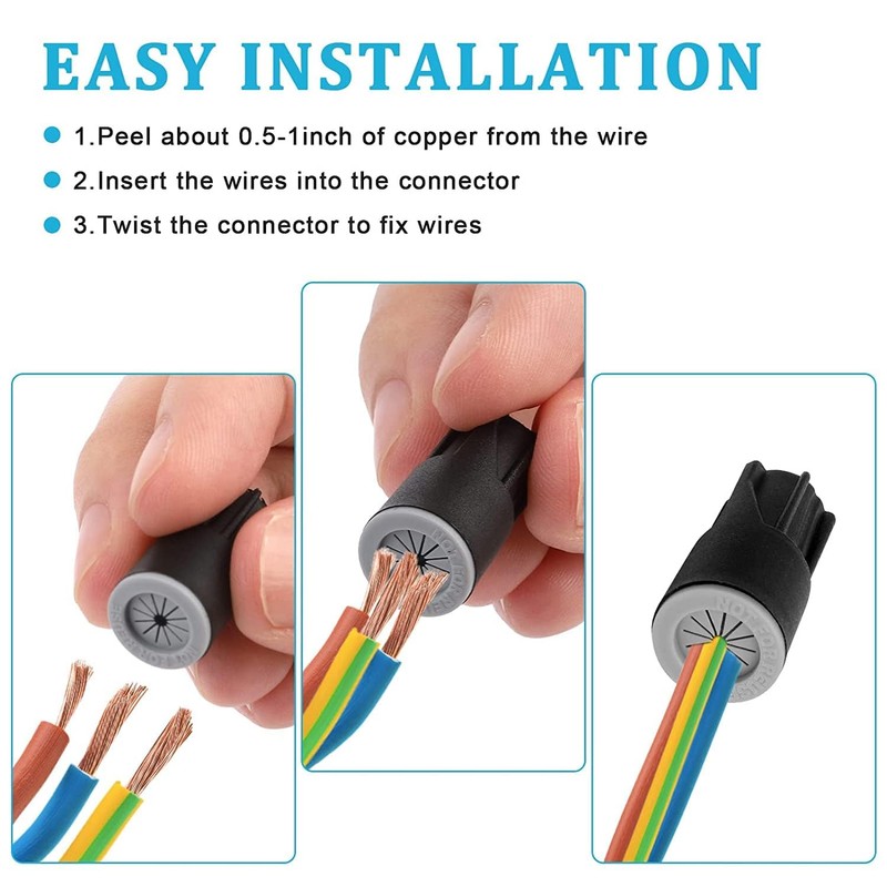 50PCS Waterproof Wire Connectors, EEEkit Outdoor Seal Electrical Nuts Caps