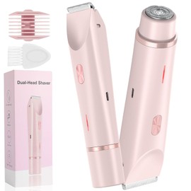Rasuradora Mujer 2 En 1, Depiladora Electrica Mujer, Depiladora Facial, Afeitadora USB Recargable Portátil para Zona Intima, Facial, Cejas, Axilas (rosa)