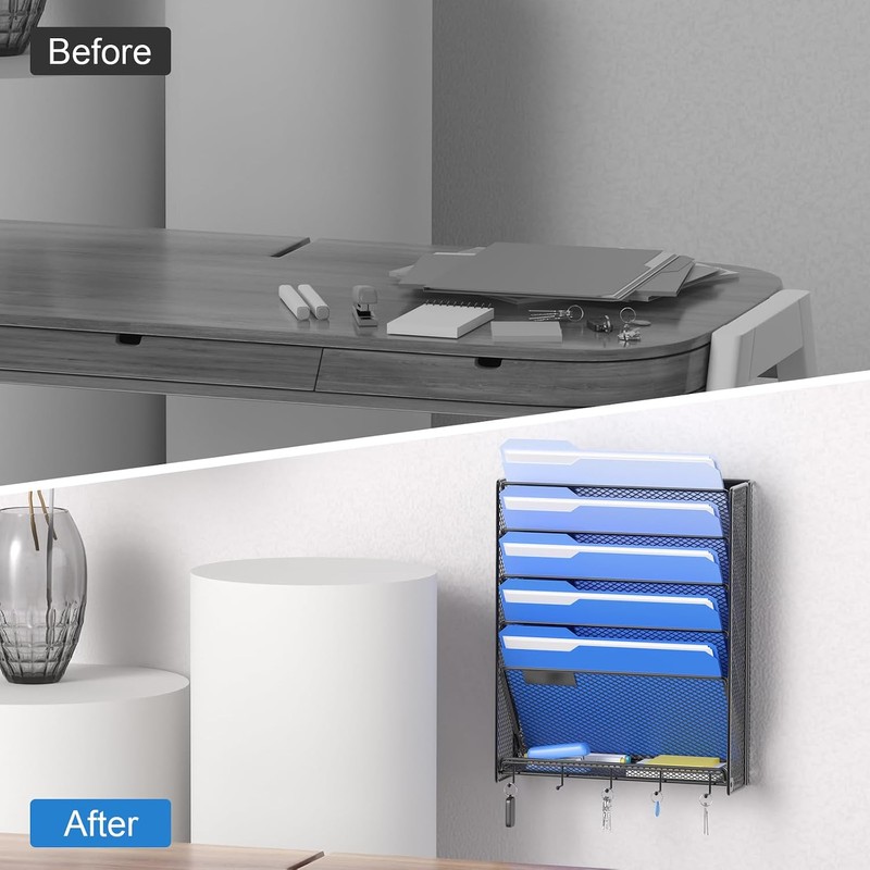 Outwolf Organizador de Archivos de Pared con Ganchos
