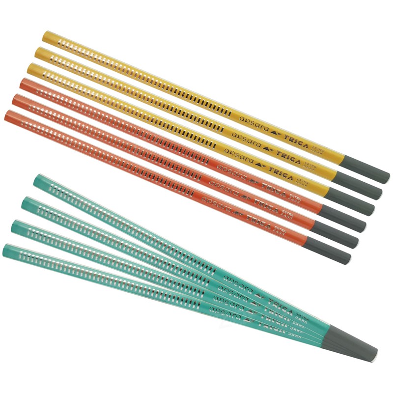 APSARA Triga Triangular Pencils School Nursery Office Home (10 Pencils