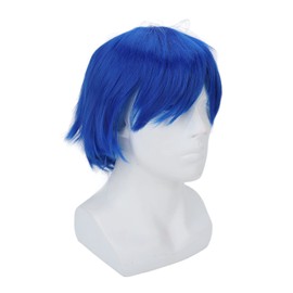 NSXAYIWE Blue Wig, Short Blue Anime Cosplay Wig, Synthetic Blue Wig for Men, Cosplay Wig Blue, Party Costume Blue Wog for Parties, Events and Comic Conventions