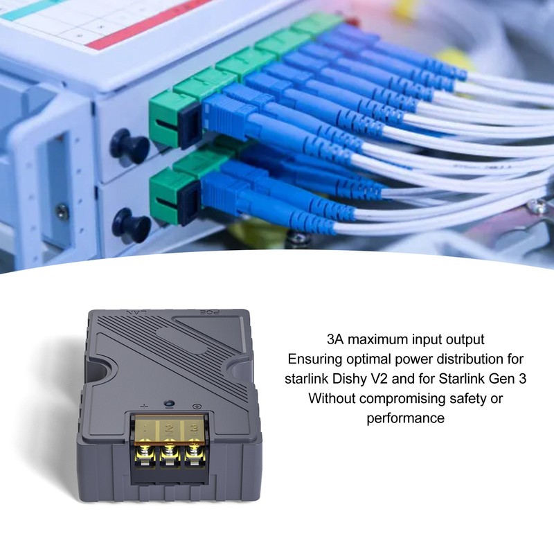 PoE Injector 48‑57V 3A GigE Passive ABS Surge ESD Protection