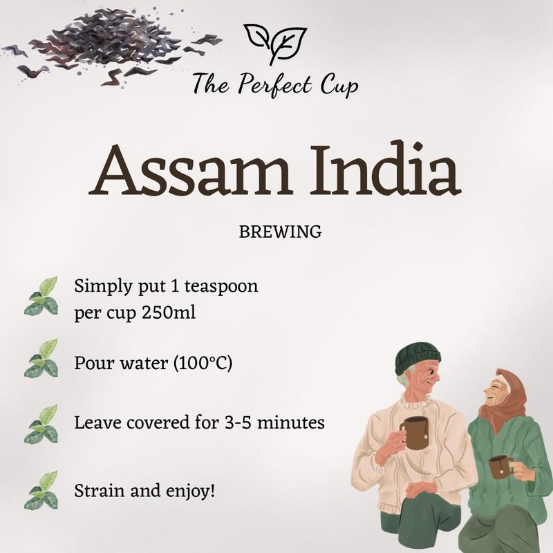 Assam India Premium Loose Leaf Black Tea Dark Reseable Pouch
