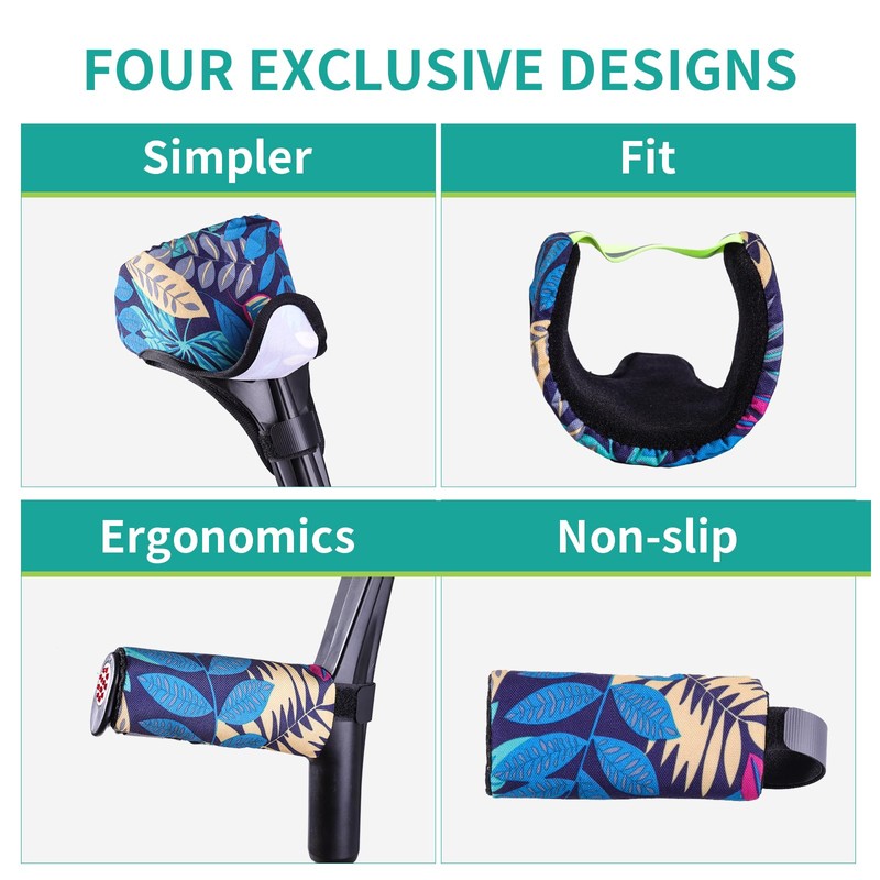 Forearm Crutch Pads and Hand Grip Covers for Open Cuff