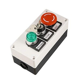 Nxtop Green Light Momentary Mushroom Self Lock Push Button Key Switch Station