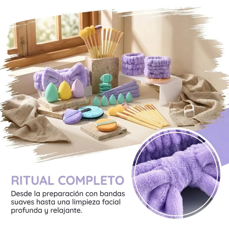 Brochas Maquillaje Profesional 80 Pzs Kit Maquillaje Completo Brochas De