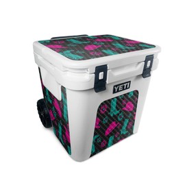 MightySkins Carbon Fiber Skin Compatible with Yeti Roadie 48 Wheeled Cooler - Neon Cowgirl | Protective, Durable Textured Carbon Fiber Finish | Easy to Apply and Change Style | Made in The USA