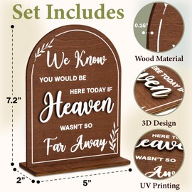Stofinity Memorial Table Sign For Wedding Reception - We Know You Would Be Here Today If Heaven Wasn't So Far Away Wedding Sign For Loved Ones Passed Away, In Loving Memory Wedding Memorial Sign