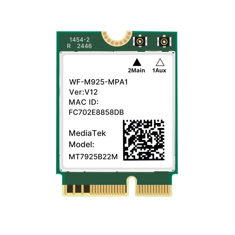 WiFi 7 Card 6.5Gbps MT7925 for Gaming 4K Streaming M.2