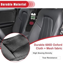 QUICTO Bolsa de almacenamiento colgante para asiento de coche de 2 piezas, organizador lateral de asiento con múltiples bolsillos, bolsillo de red de 