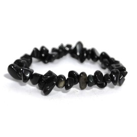 Reiki Energy Charged Black Obsidian Crystal Chip Bracelet (Beautifully Gift Wrapped)