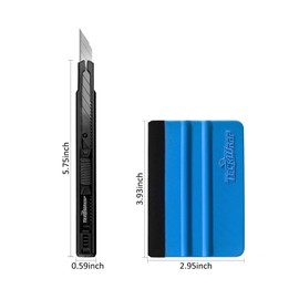 TECKWRAP Vehicle Vinyl Wrap Window Tint Film Tool Kit Include 4 Inch Felt Edge Squeegee, Retractable Utility Knife with Snap-Off Blades for Car Vinyl Wrap Installation