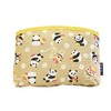 Maeda Dyeing Japanese Fabric Biyori Bottom Pouch, Temari Panda, Beige,