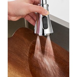 J-HVA Kitchen Sink Sprayer Head Replacement with 15 Adapters, Sink Faucet Head Replacement, High Pressure Pull Down Sprayer Nozzles, 3 Functions Faucet Sprayer Attachment for Kitchen Faucet, Chrome