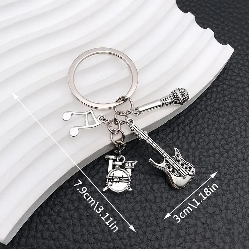 4-Piece Music Set Keyring Keychain