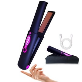 Madodioss Cordless Hair Straightener, Titanium Mini Flat Iron for Short Hair & Pixie Cuts, Travel-Ready Portable Styling Tool with 60s Fast Heat, USB-C Rechargeable (Decent Black)