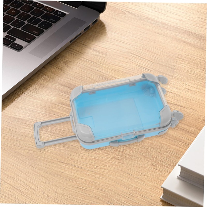 NOLITOY 2pcs Mini Rolling Suitcase Candy Box Plastic Luggage Storage