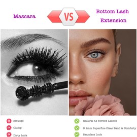 Bottom Lash Extension Lower Lash Clusters DIY Eyelash Extension TEESTOU 60pcs Lower Individual Lashes Wispy Natural look 7mm Clear Band Under False Eyelashes for Women(Bottom Lash Extesnion-X03-7mm)