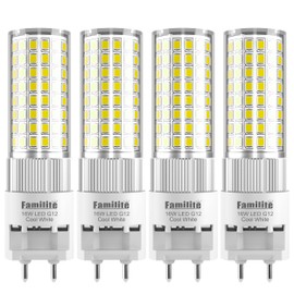 Familite LED G12 Bulb 16W Cool White 6000K Bi-Pin Corn Bulb, Pack of 4
