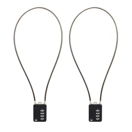 SISAV 4 Digit Cable Combination Locks 20 inches Cable for School Gym Locker,Helmet,Filing Cabinets,Toolbox,Luggage Suitcase,knapsack,Cable 3mm Diameter,Black(2 Pack)