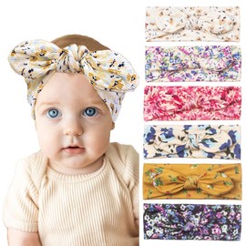 YeeMan 6PCS Bows Headbands for Baby Girls,Toddler Girls Bows Turban Head Wrap Hair Bands Photography Props Hairband