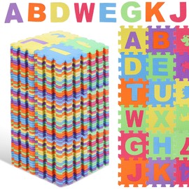 Nuanchu 72 Tiles Foam Puzzle Play Mat Set, Kids Foam Puzzle Exercise Mat Separable Alphabet Numbers and Animals Pattern Interlocking Floor Foam Rug for Home Kindergarten Nursery Play Room