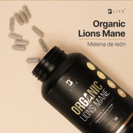 Hongo Melena De León Orgánico De 180 Cápsulas. B Life Sabor Sin sabor