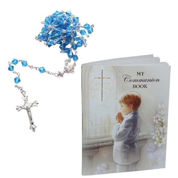First Holy Communion Gift Set Prayer Book and Rosary - Boy/Blue C6041 0417