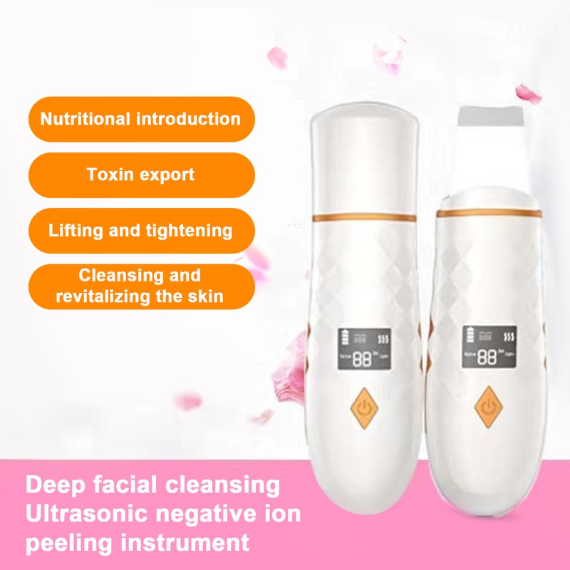 Ultrasonic Shovel Facial Skin Scrubber with Heating Pore Cleanser Face