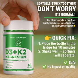 Vitamin D3 K2 10000iu with Magnesium Glycinate 500mg - Bone Health, Immune Support, Energy & Mood - Non-GMO, Gluten-Free, Sugar-Free Softgels for Women & Men
