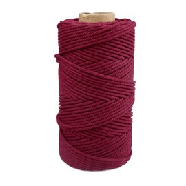 jijAcraft Macrame Cord 4mm x 328 Feet,Burgundy Macrame Cord,Cotton Rope for Handmade Plant