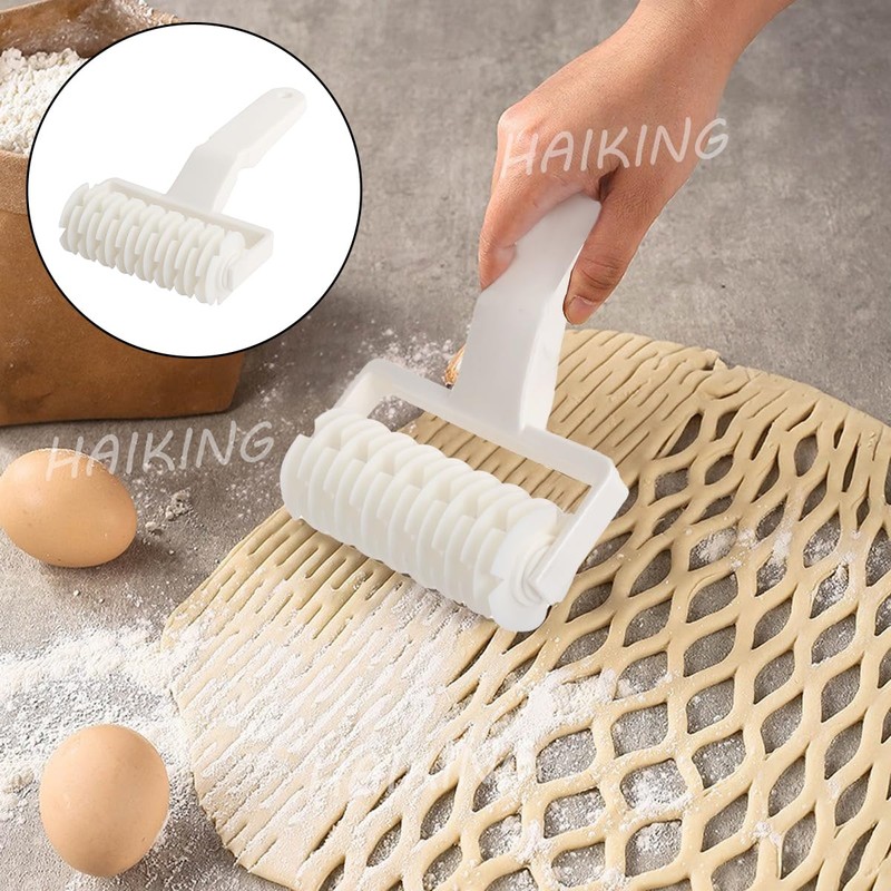 HAIKING Pizza Lattice Roller, 1 Pcs White Plastic Hobbing Kitchen