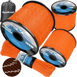Aystkniet 750LB Paracord Rope, 11 Strands Parachute Cord 31M / 100FT, 4mm Reflective Tactical Rope | Ideal for Paracord Bracelet Kit, DIY, Crafting, Camping, Survival, Outdoor and Home Improvement