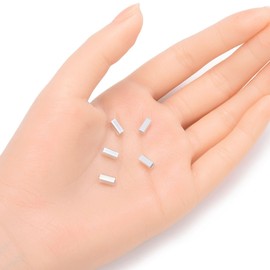 Adabele - 30 abalorio sueltas de plata de ley 925 auténtica, hipoalergénicas, elegantes, cuadradas, de 7 mm (agujero grande, 2 mm) para hacer joyas SS373