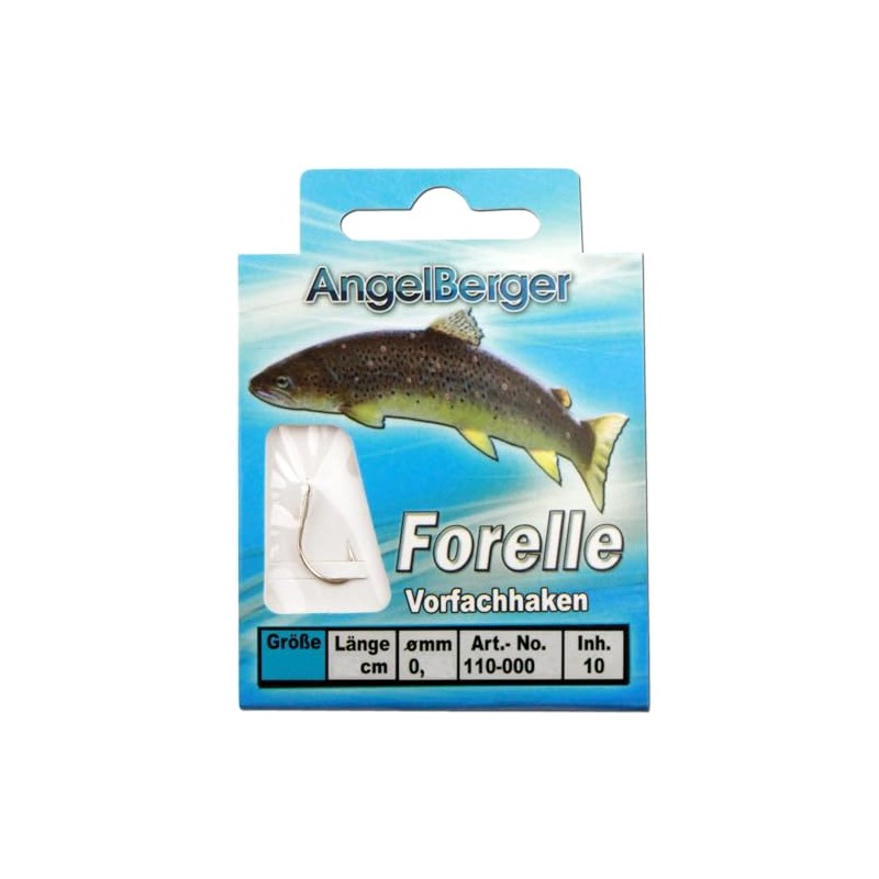 Angel Berger Leader Hook Tied Hooks (Trout/Sbirolino, Size 4 0.26