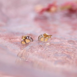 Carissima Gold Women's 9ct 2 Colour Gold Cubic Zirconia Tortoise Stud Earrings