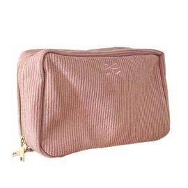 Cosmetic Pouch, Accessory Pouch, Corduroy, Makeup Pouch, Square, Christmas Gift, Gift, High School Student, Women's, Ribbon, Large Capacity, Travel Pouch, Cute, Easy to Organize, Includes Pockets, Storage Divider, Large, Stylish, Compact, Gift, Daughter,