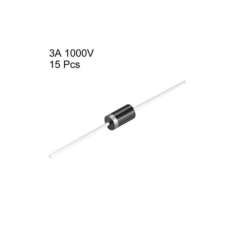 sourcing map Schottky Rectifier Diode 3A 1000V Axial Electronic Silicon