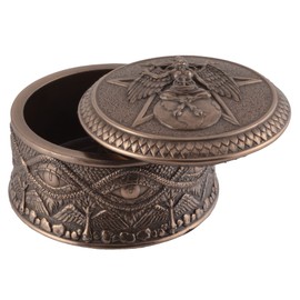 Veronese Pentagram Tin with Deity Baphomet Round Bronzed