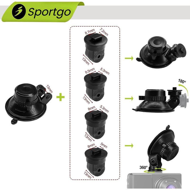 iSportgo Genuine S504 Drive Recorder Suction Cup Mount [5th Generation]