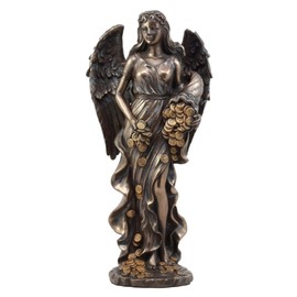 Ebros Gift Roman Greek Goddess Fortuna with Bountiful Gold Coins Statue 11.5" H Tyche Lady of Fate Fortune Prosperity Providence Figurine
